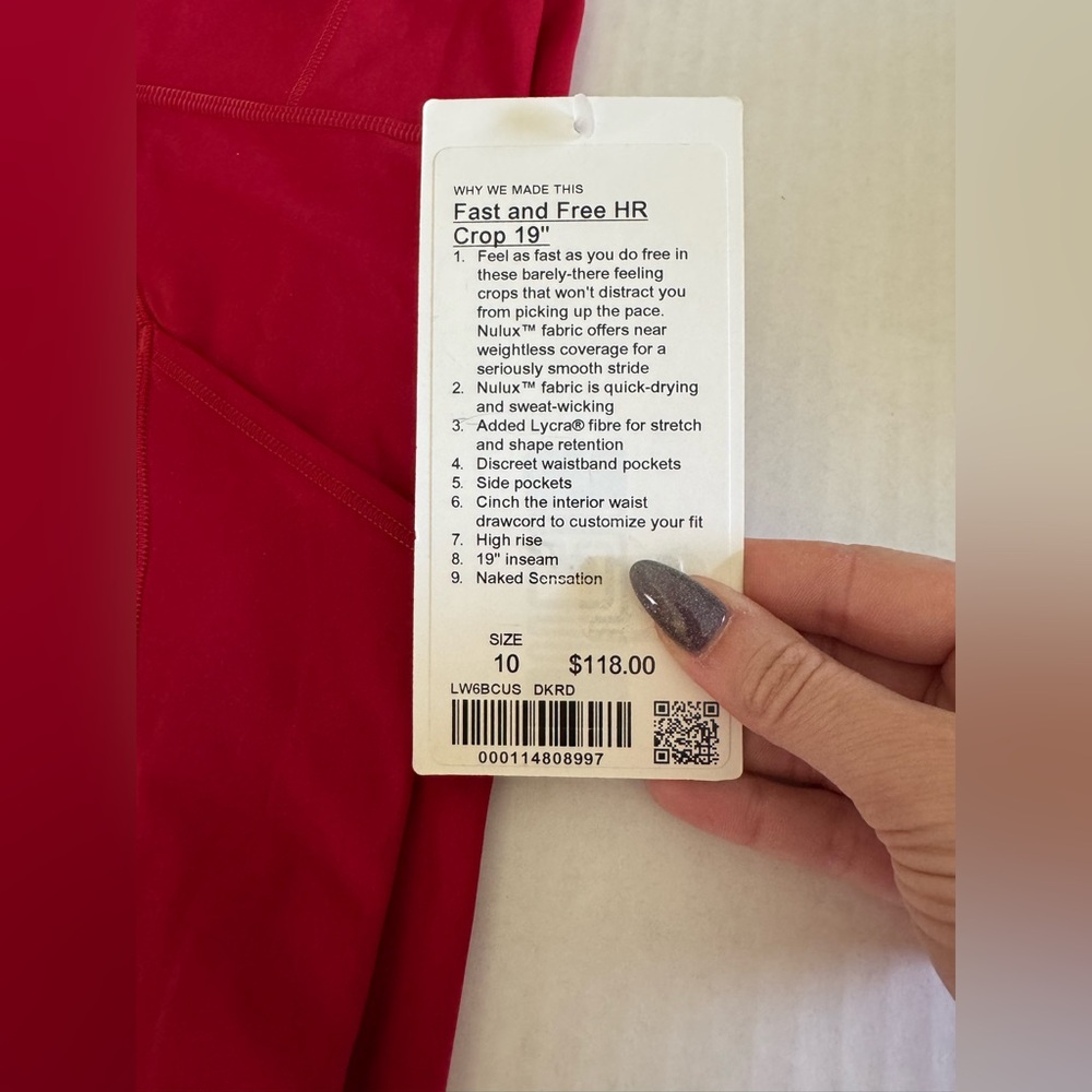 Lululemon Athletica Fast and Free HR Crop 19” - Picture 5 of 7